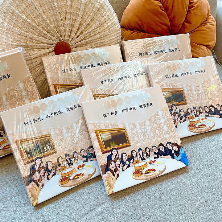 移民禮物 2人寫實風勾畫五官人像掛牆畫