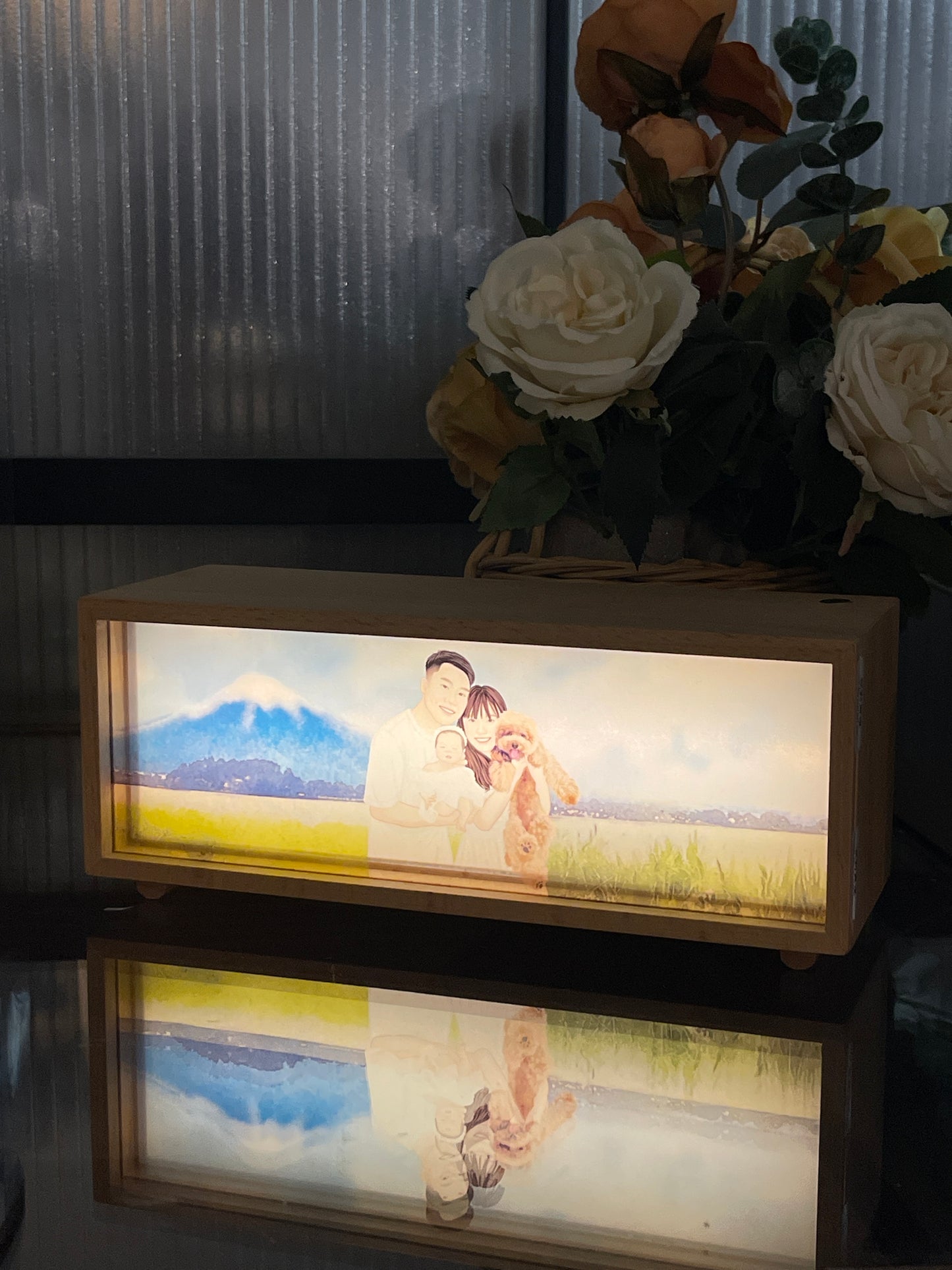 家庭照人像畫藍牙speaker連無線充電小夜燈