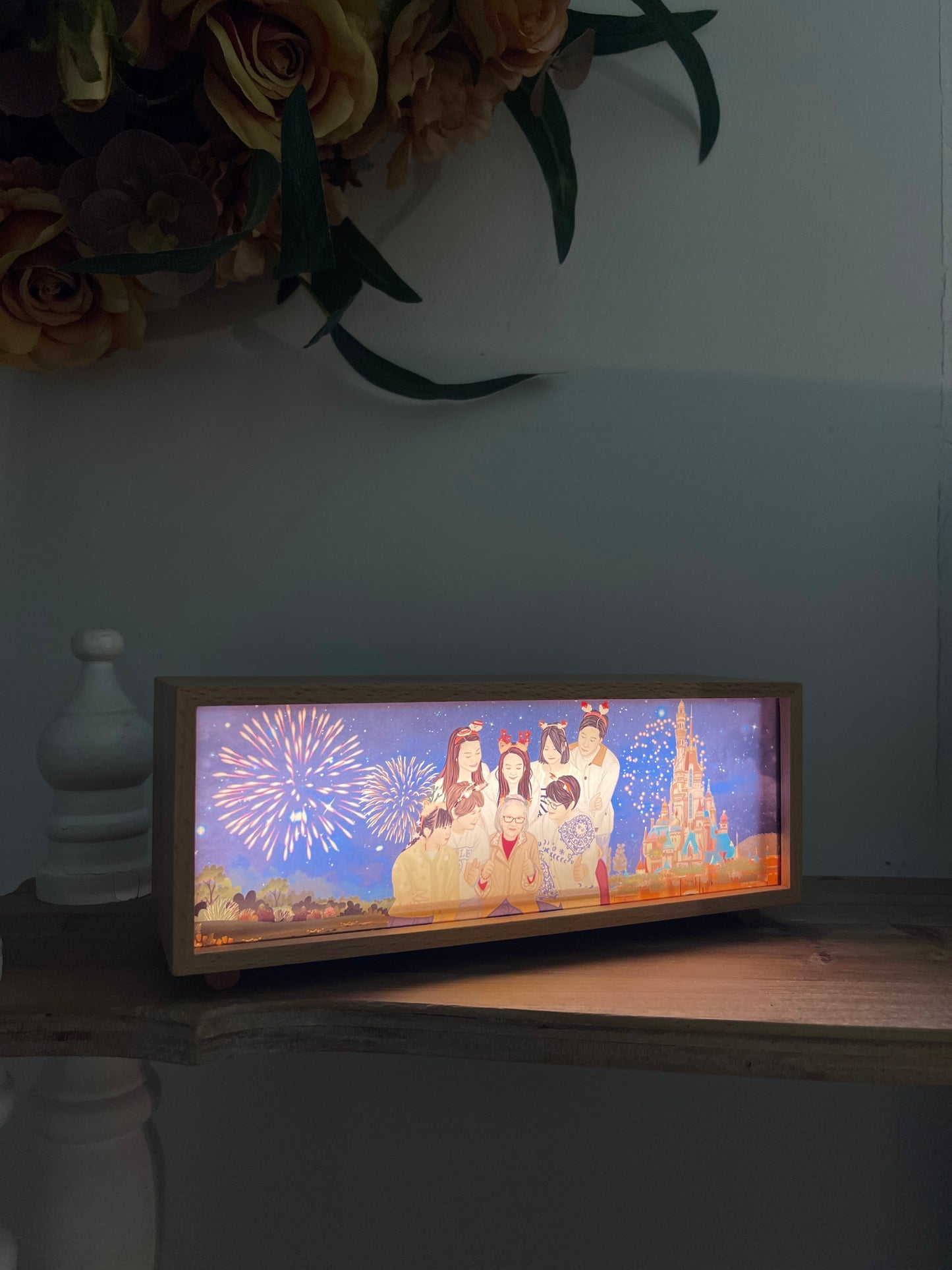 家庭照人像畫藍牙speaker連無線充電小夜燈