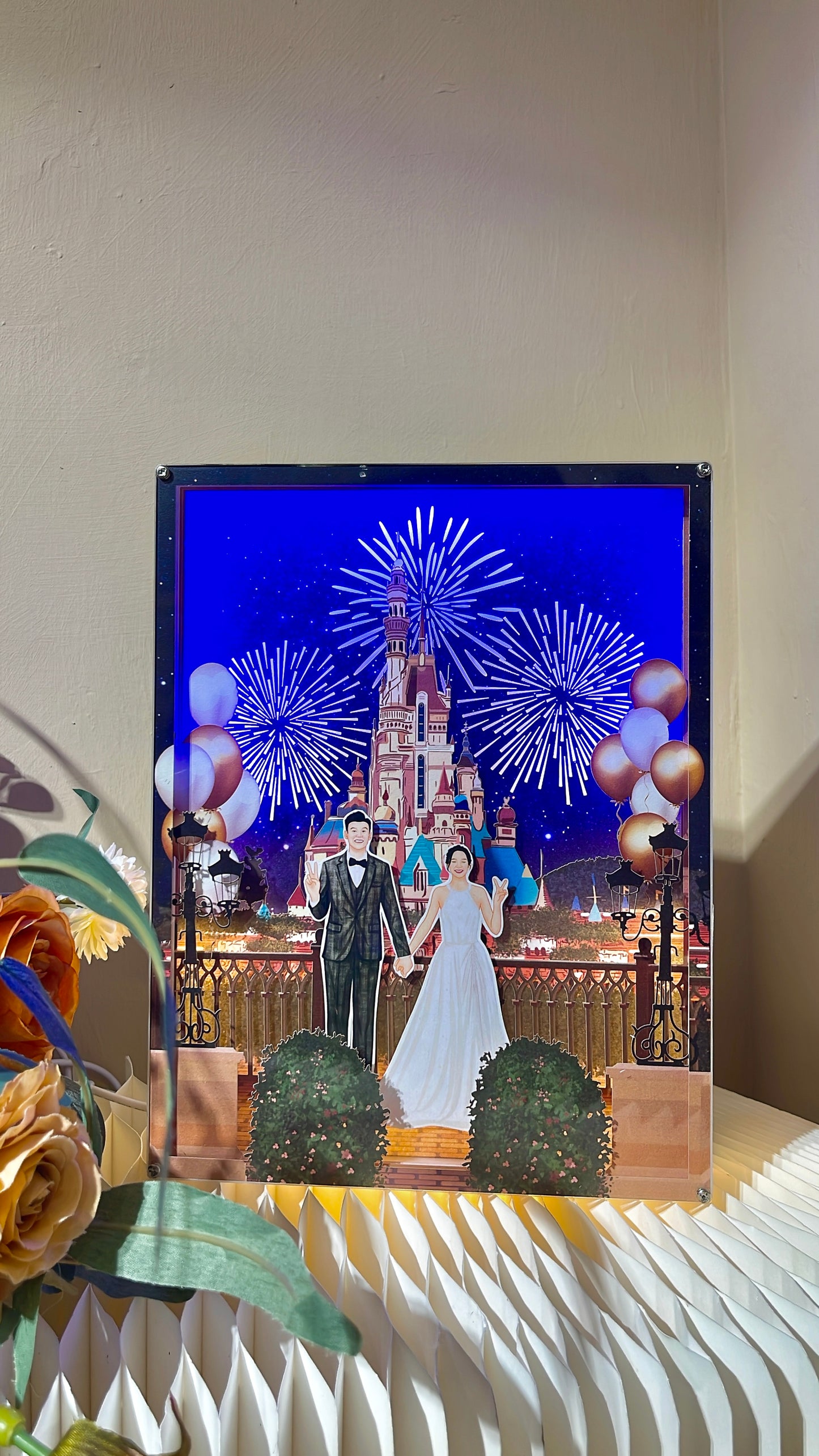 立體人像畫設計 城堡星空煙花夜景盒 3D GIFT BOX