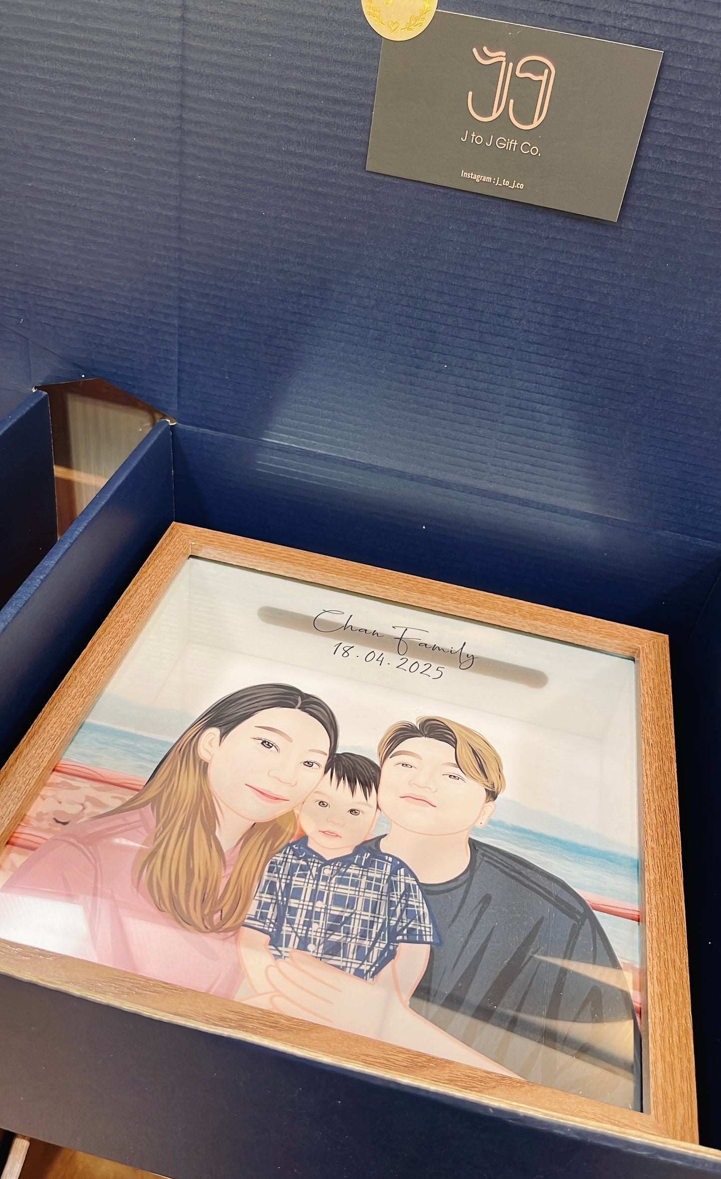 <半透明效果>家庭照人像畫回憶盒子/Money Box錢罌