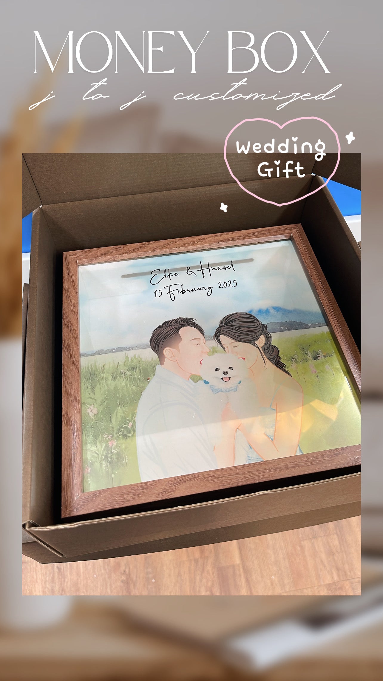 <半透明效果>客製人像畫回憶盒子/Money Box錢罌