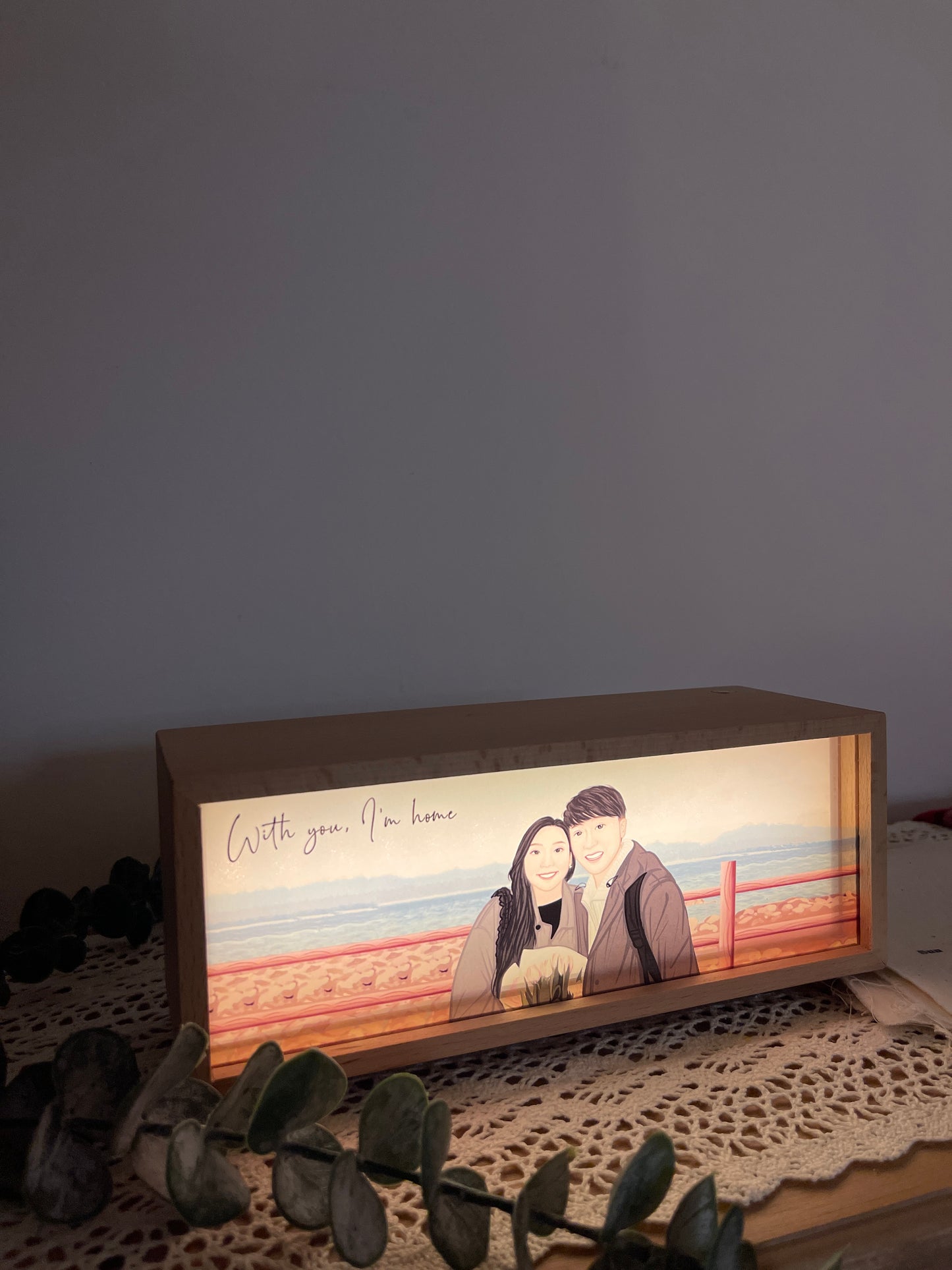 人像畫藍牙speaker連無線充電小夜燈