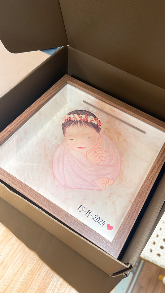 <半透明效果>客製新生兒回憶盒子/Money Box錢罌