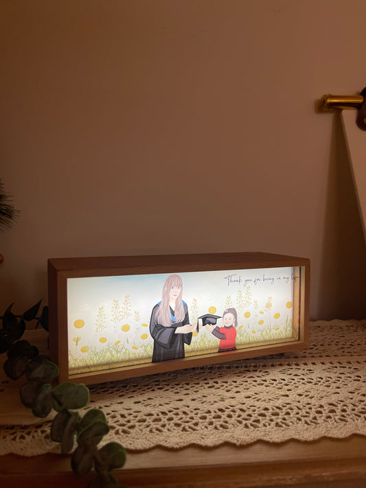 畢業主題人像畫藍牙speaker連無線充電小夜燈