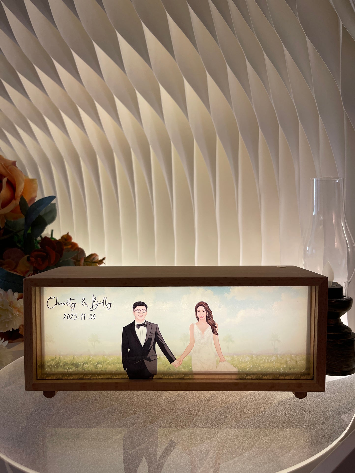 人像畫藍牙speaker連無線充電小夜燈