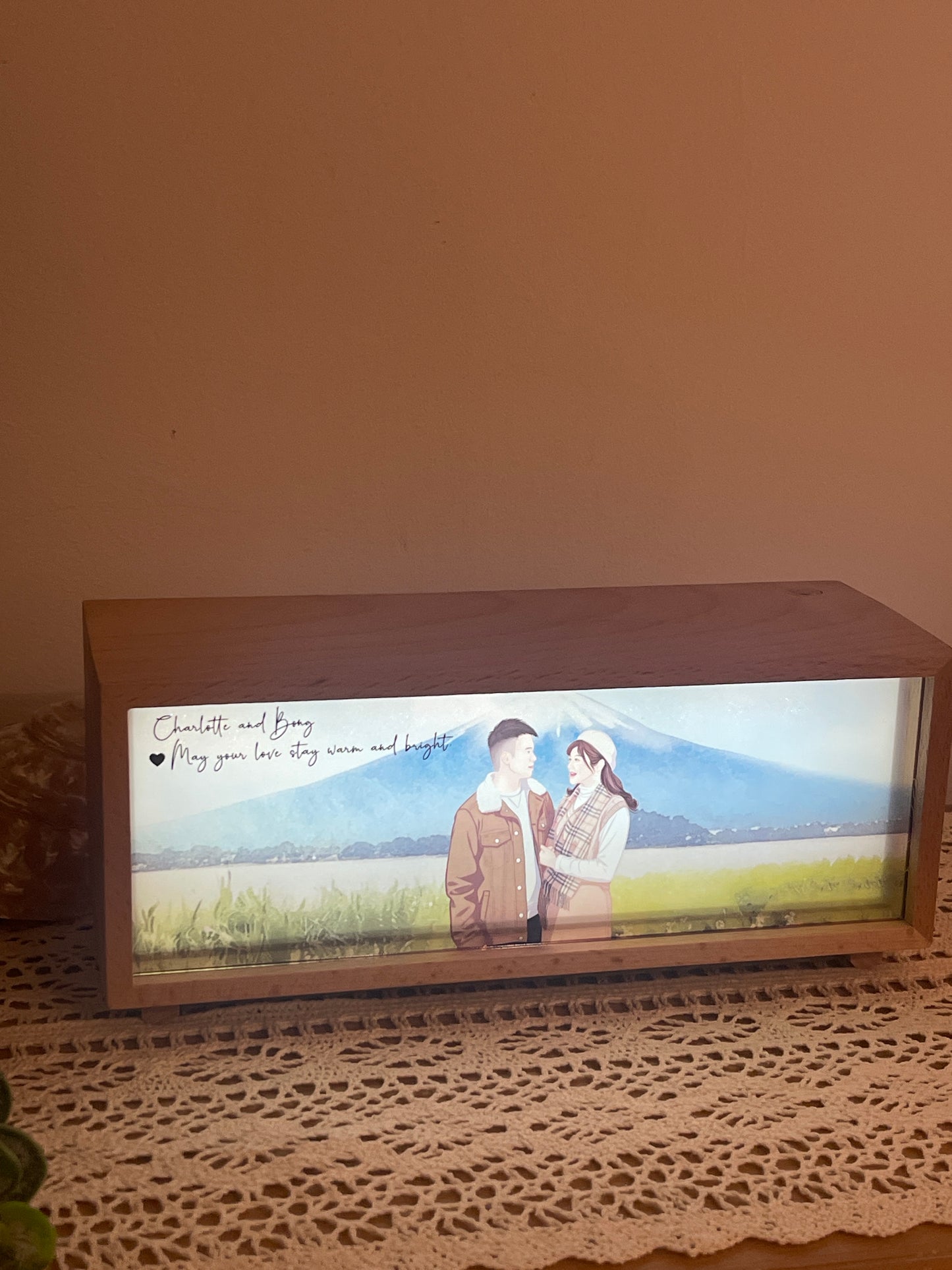 人像畫藍牙speaker連無線充電小夜燈