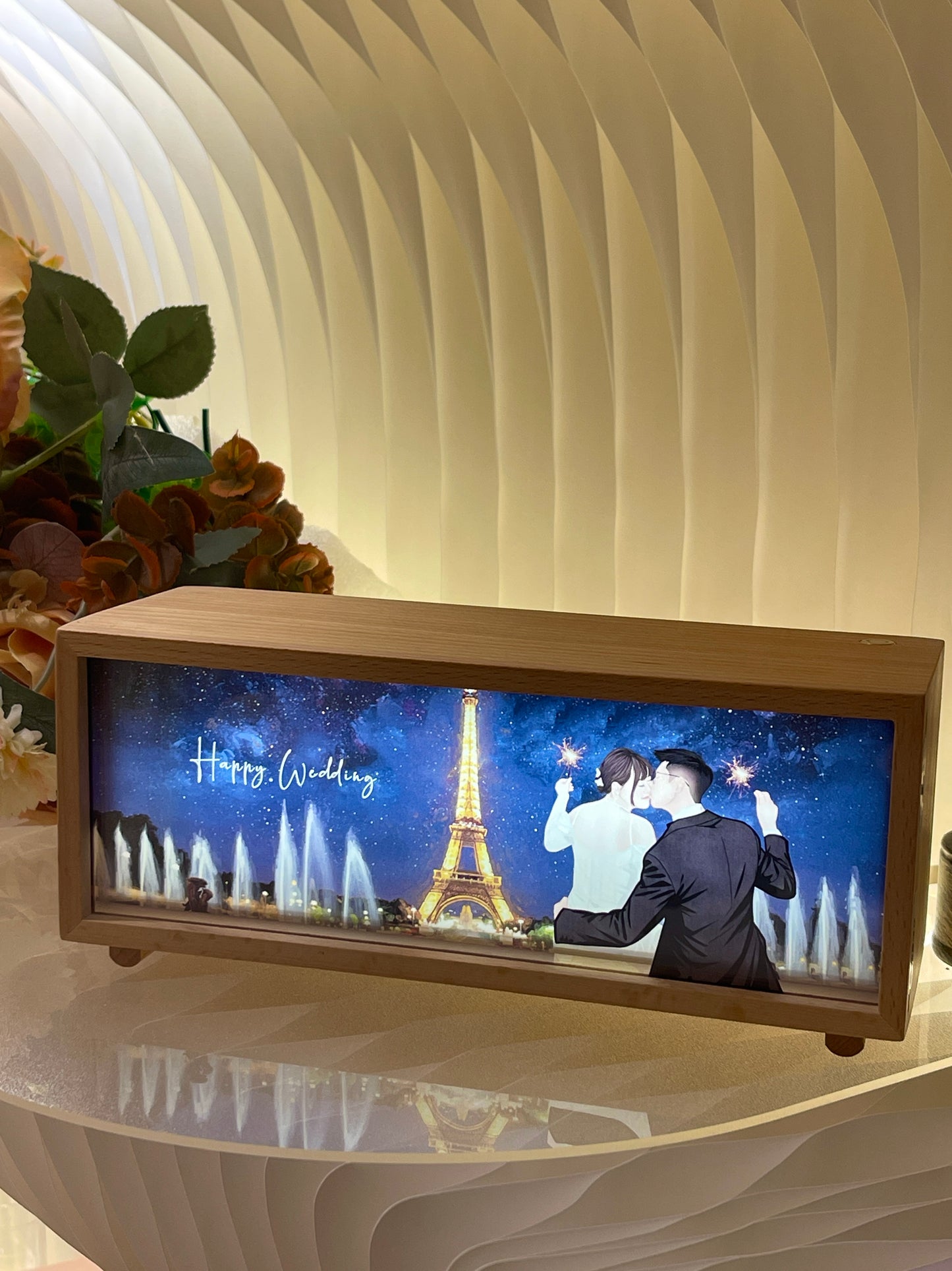 人像畫藍牙speaker連無線充電小夜燈