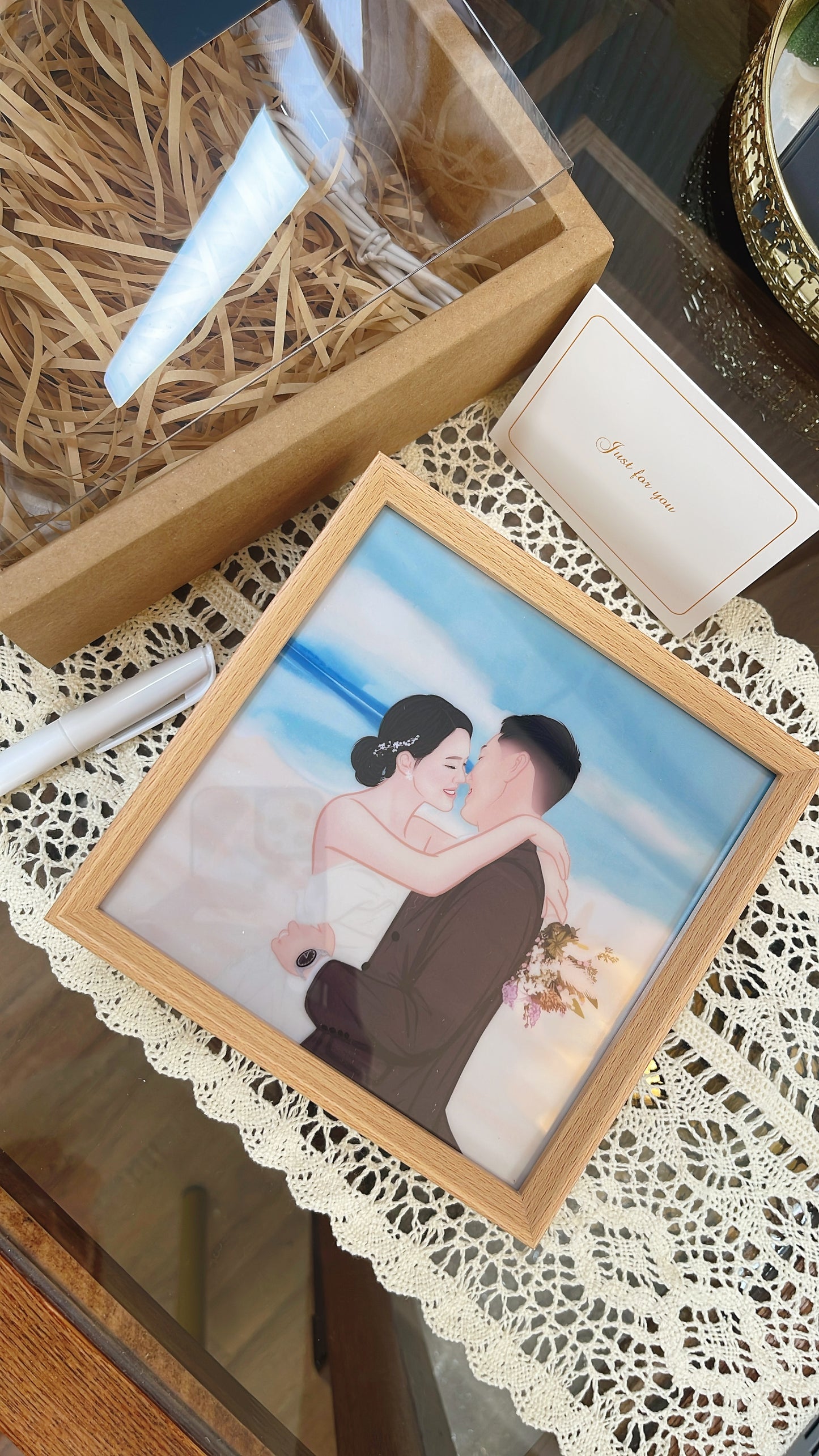 人像畫相框小夜燈Message Gift box